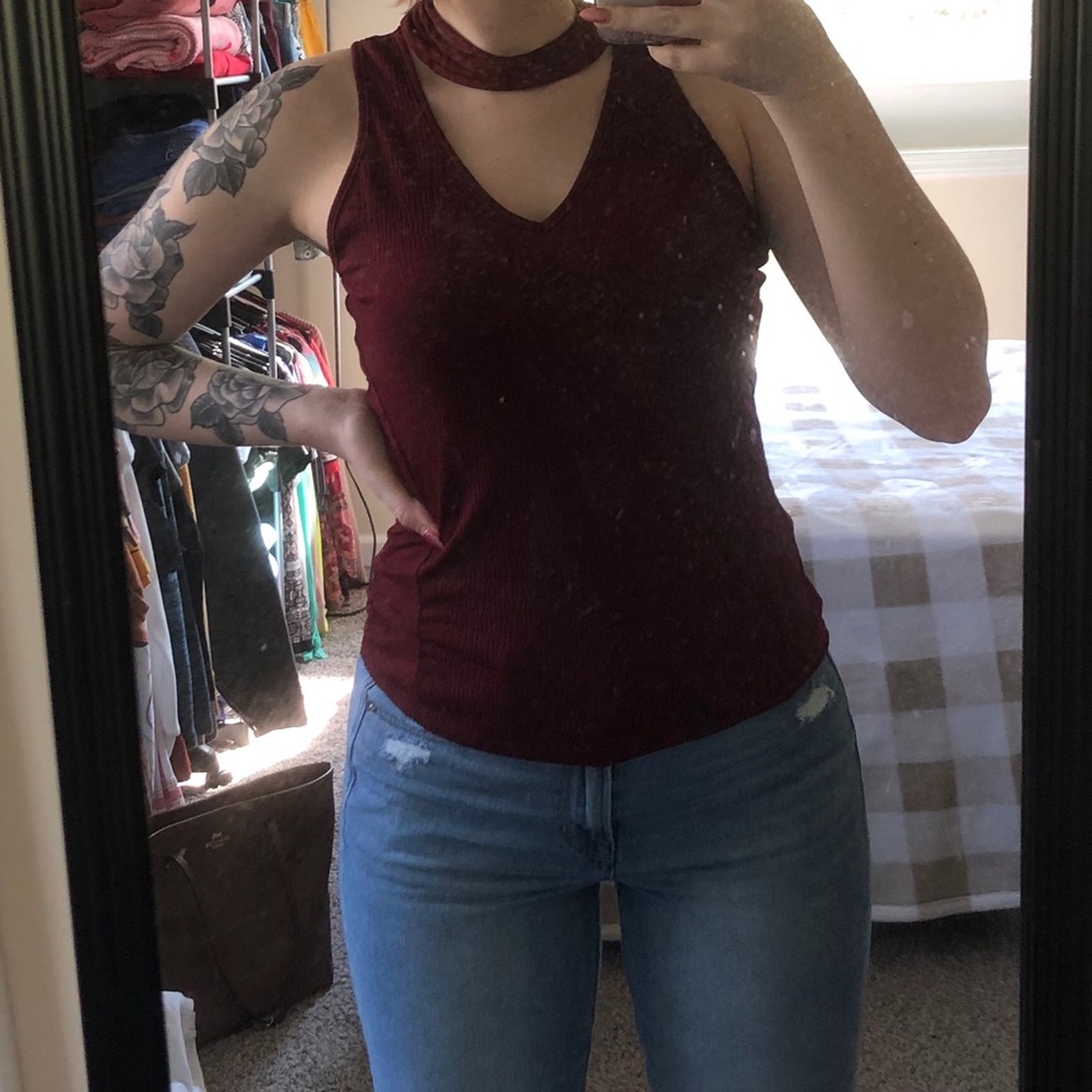 Burgundy tank top
